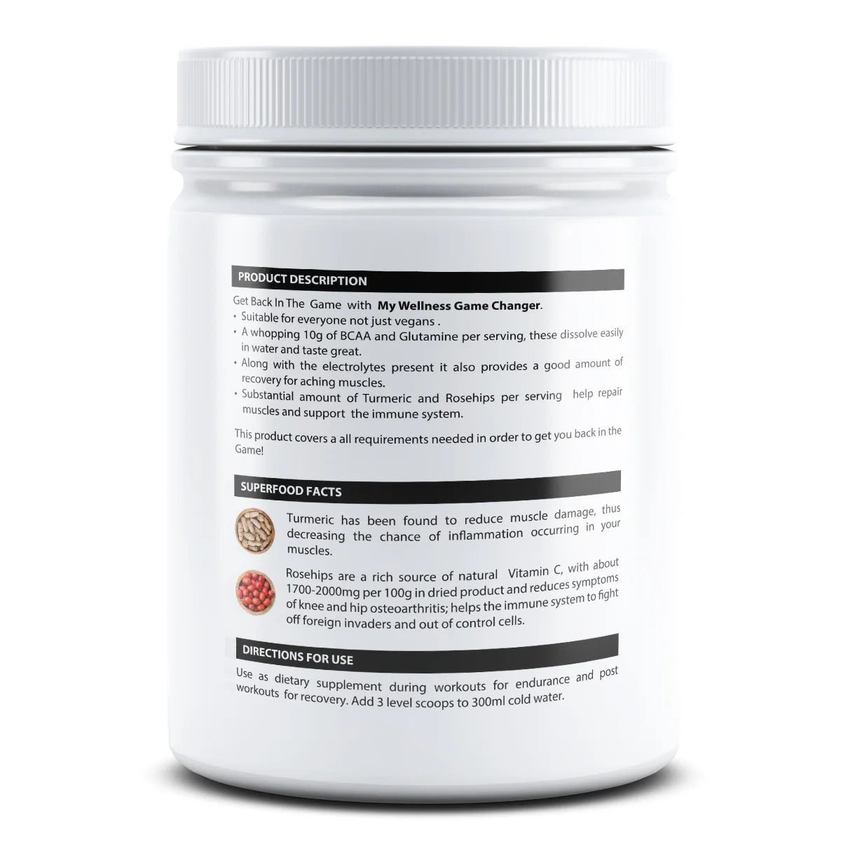 Game Changer Recovery, Blood Orange. BCAA's & Glutamine (500g)