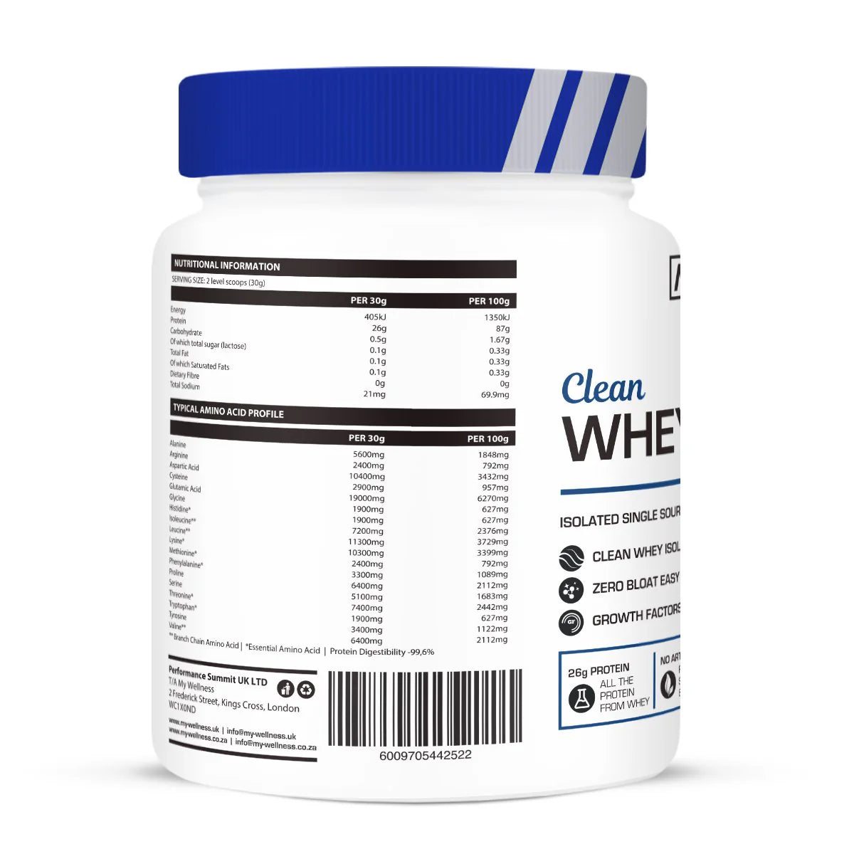 Clean Whey Isolate, (with colostrum), Unflavored (800g)