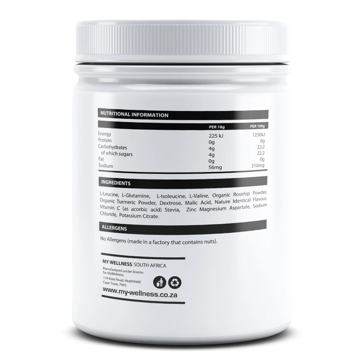 Game Changer Recovery, Blood Orange. BCAA's & Glutamine (500g)
